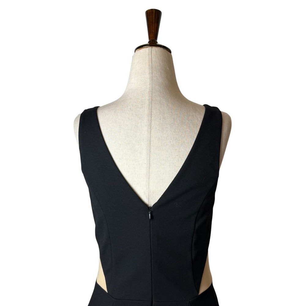 Erin Fetherston Mini Dress Women XS Black Mesh Cutout Skater LBD Party Cocktail - Picture 7 of 10